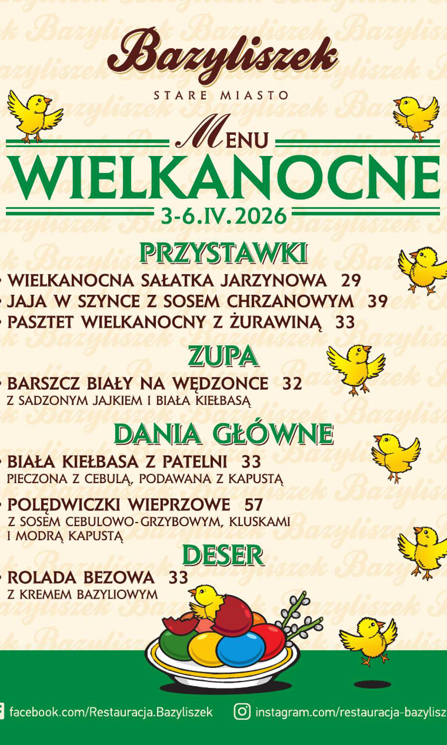 menu wielkanocne 2026 wkladka